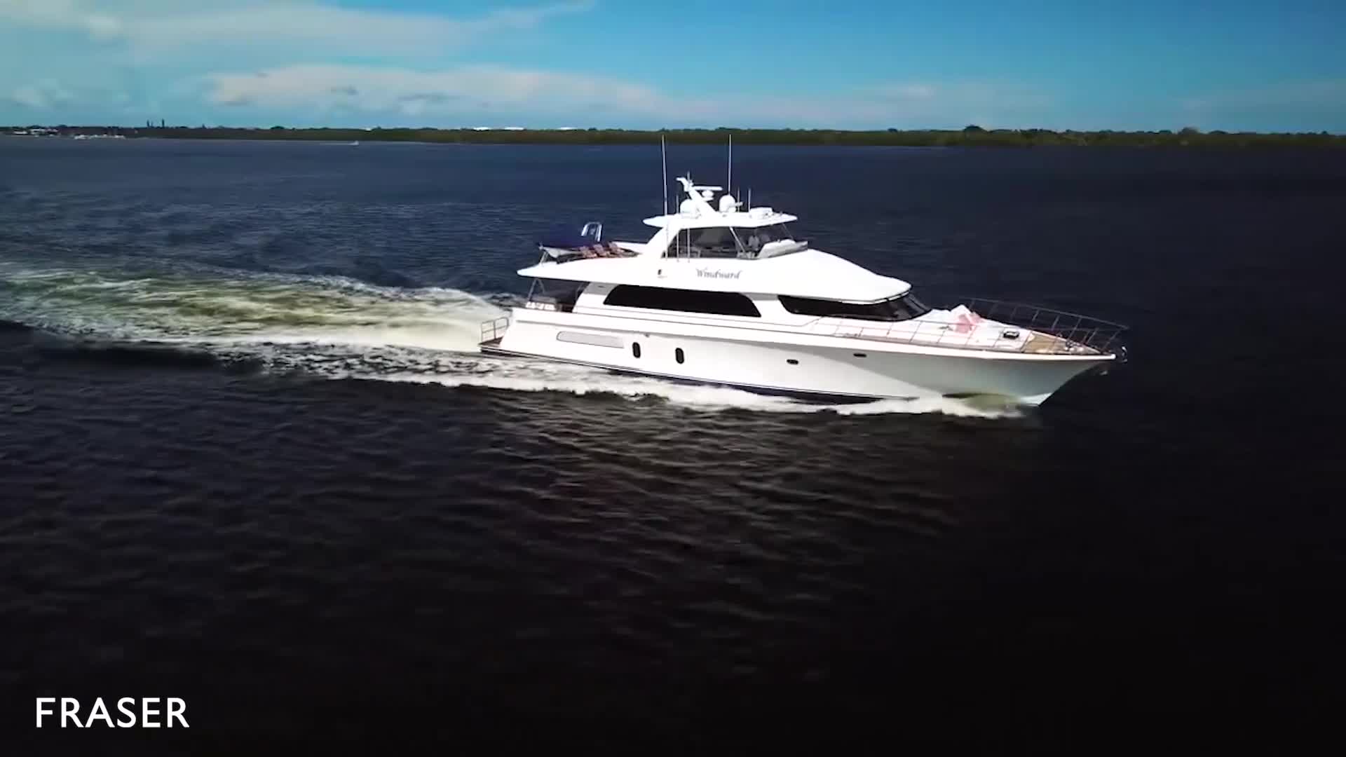 Presentation showcasing WINDWARD a 90ft (27.43m) luxury motor yacht for Sale & Charter available with Fraser Yachts, built by CHEOY LEE in 2006